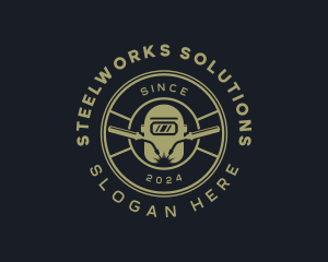 Welding Steelworks Welder logo design