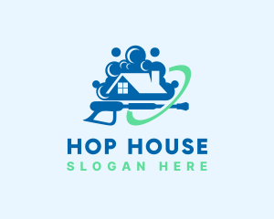 House Bubble Pressure Washer logo design