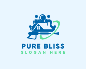 House Bubble Pressure Washer logo design