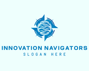 Compass Wave Navigation logo design