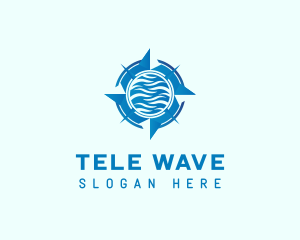 Compass Wave Navigation logo design