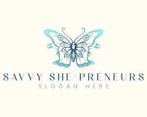 Women Face Butterfly logo