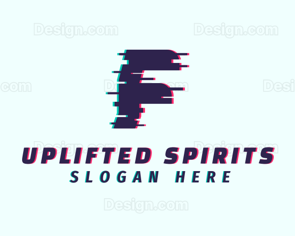 Tech Anaglyph Letter F Logo