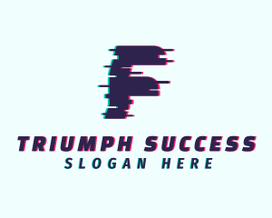 Tech Anaglyph Letter F Logo