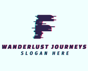 Tech Anaglyph Letter F Logo