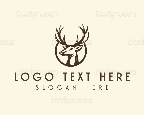 Reindeer Antler Animal Logo