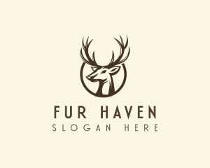 Reindeer Antler Animal logo design