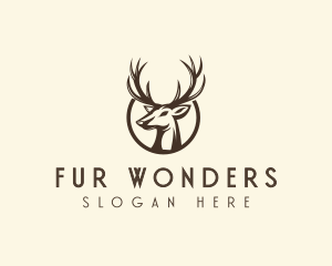 Reindeer Antler Animal logo