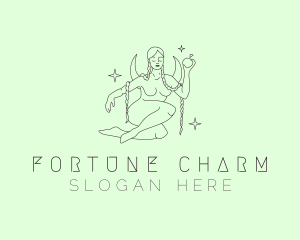 Nude Fortune Teller Woman logo design