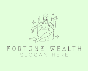 Nude Fortune Teller Woman logo design