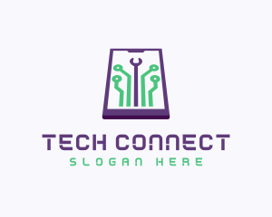 Smartphone Tech Circuit logo
