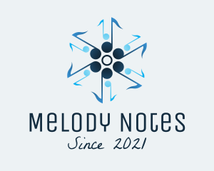 Snowflake Music Note  logo design