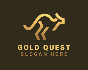 Gold Gradient Kangaroo logo design