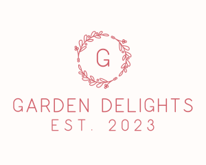 Organic Garden Wreath  logo design