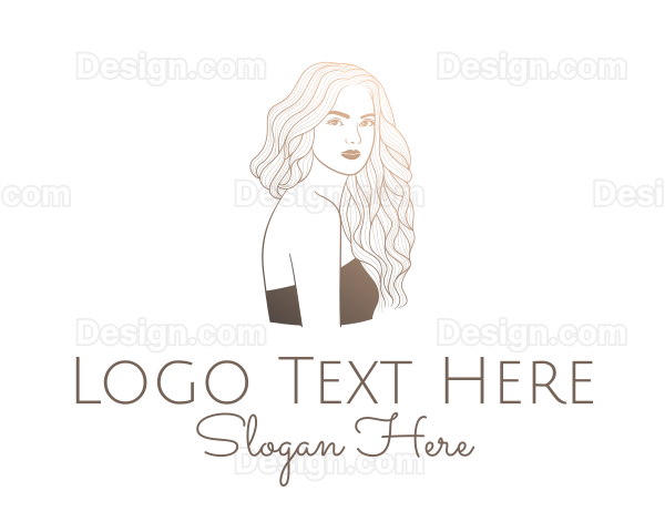 Beauty Woman Hairstylist Logo