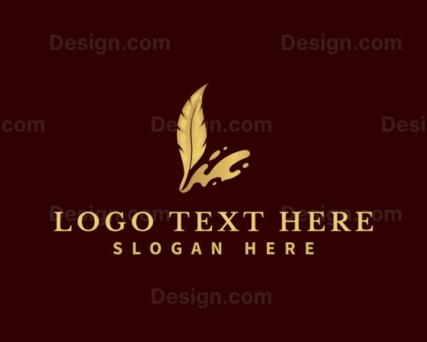 Feather Quill Ink Pen Logo