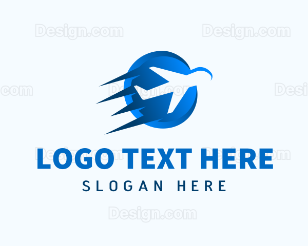 Fast Airplane Jet Transport Logo