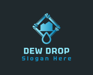 Blue Water Pipe Drop logo design