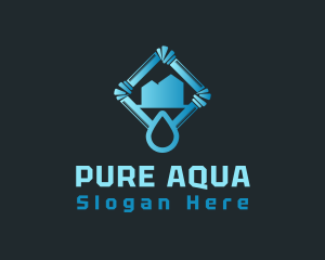 Blue Water Pipe Drop logo design