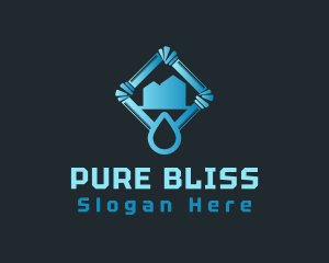 Blue Water Pipe Drop logo design