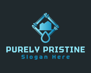 Blue Water Pipe Drop logo design