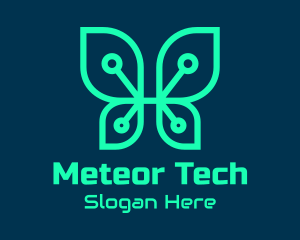 Green Tech Butterfly  logo design