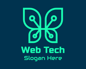 Green Tech Butterfly  logo design