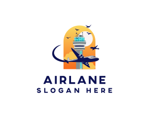 Airport Tower Airplane logo