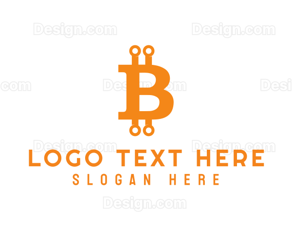 Orange Crypto Letter B Logo