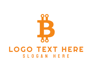 Orange Crypto Letter B Logo