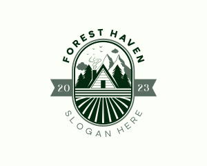 Mountain Forest Cabin logo design