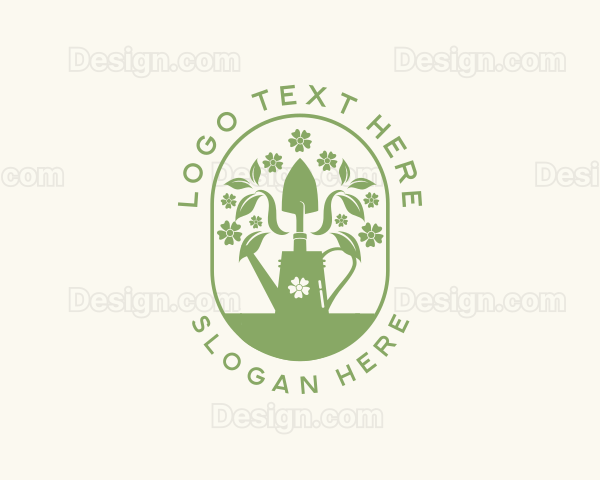 Gardening Hand Shovel Pot Logo