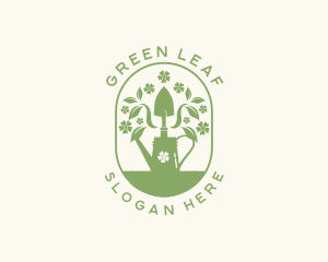 Gardening Hand Shovel Pot logo design