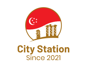 Singapore City Flag logo design