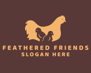 Poultry Hen & Chick logo design