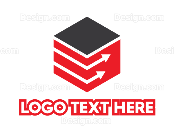 Red Cube Arrow Logo