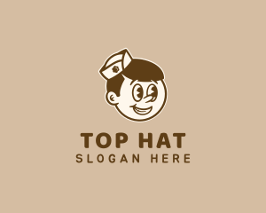 Waiter Hat Guy logo design