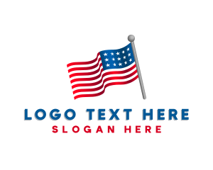 3D USA Political Flag logo