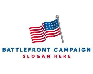 3D USA Political Flag logo design