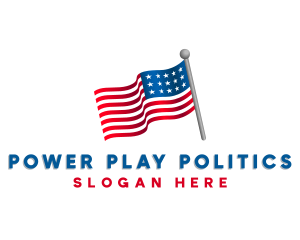 3D USA Political Flag logo design