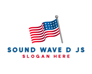 3D USA Political Flag logo design