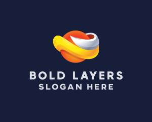 3D Orange Planet logo design