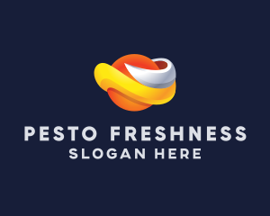 3D Orange Planet logo design