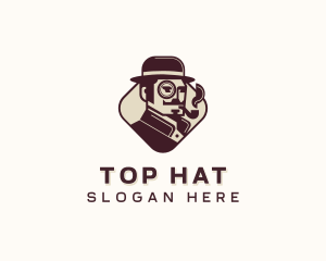 Hipster Gentleman Clothing Smoking logo design