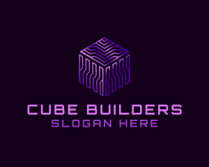 Digital GPU Cube Tech logo design