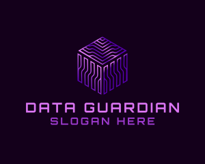 Digital GPU Cube Tech logo design