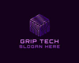 Digital GPU Cube Tech logo design