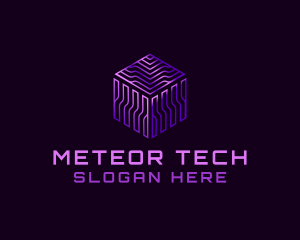 Digital GPU Cube Tech logo design