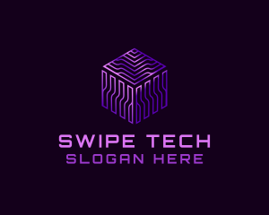 Digital GPU Cube Tech logo design