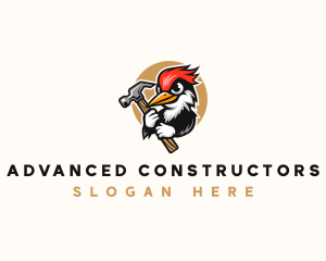 Carpentry Woodpecker Bird logo design